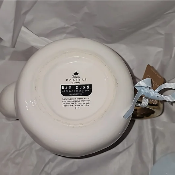 Rae Dunn Disney Cinderella Teapot Blue Lid with Gold Handle - Picture 9 of 9